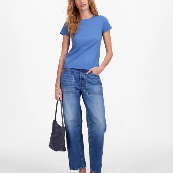 NWT Madewell Essential Slim Tee in Lightweight Cotton Size XS, delphinium blue - Picture 6 of 6